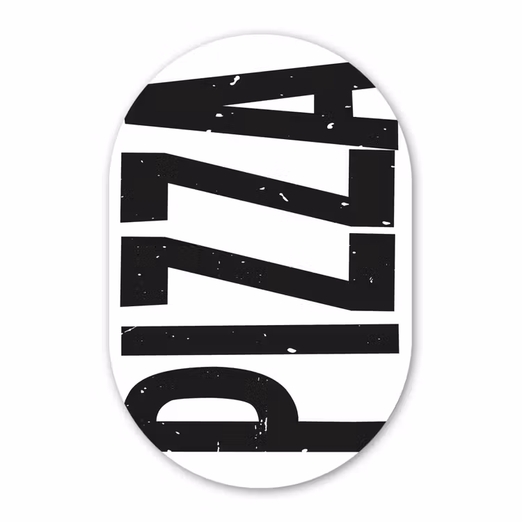 Muurovaal - Glas - Pizza - Japandi - Decoratie - Vintage — 1