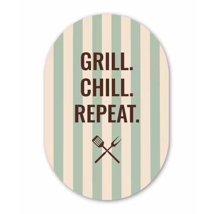 Muurovaal - Glas - Quote - Strepen - Grill — 1