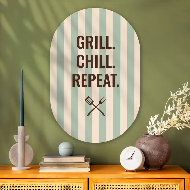 Muurovaal - Glas - Quote - Strepen - Grill — 2