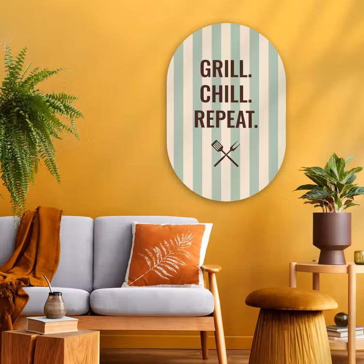 Muurovaal - Glas - Quote - Strepen - Grill — 3