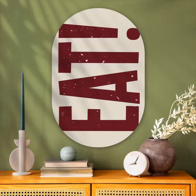 Muurovaal - Glas - Red - Eten - Vintage - Decoratie — 2