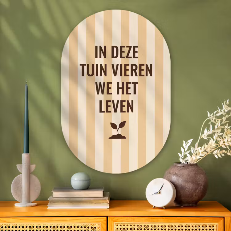 Muurovaal - Glas - Tuin - Quote - Strepen - Zomer — 2