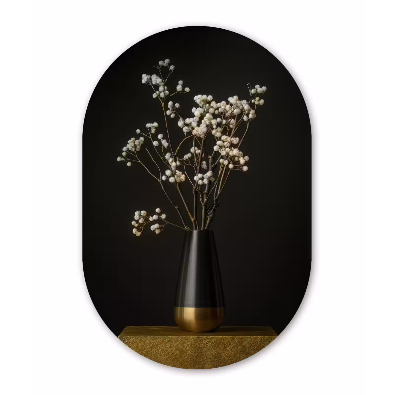 Muurovaal - Glas - Bloembollen - Wit - Vaas - Minimalistisch — 1