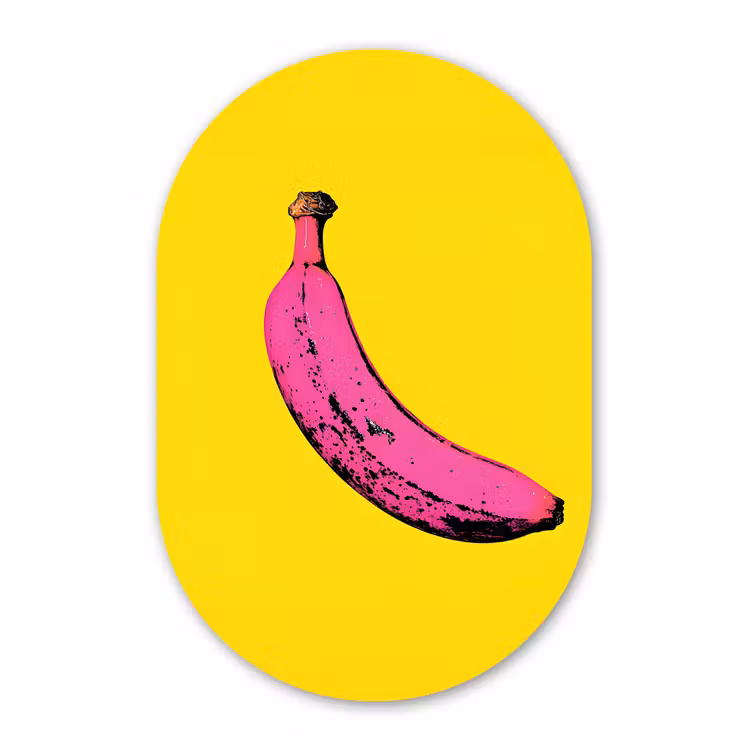 Muurovaal - Glas - Banaan - Grafisch - Geel — 1