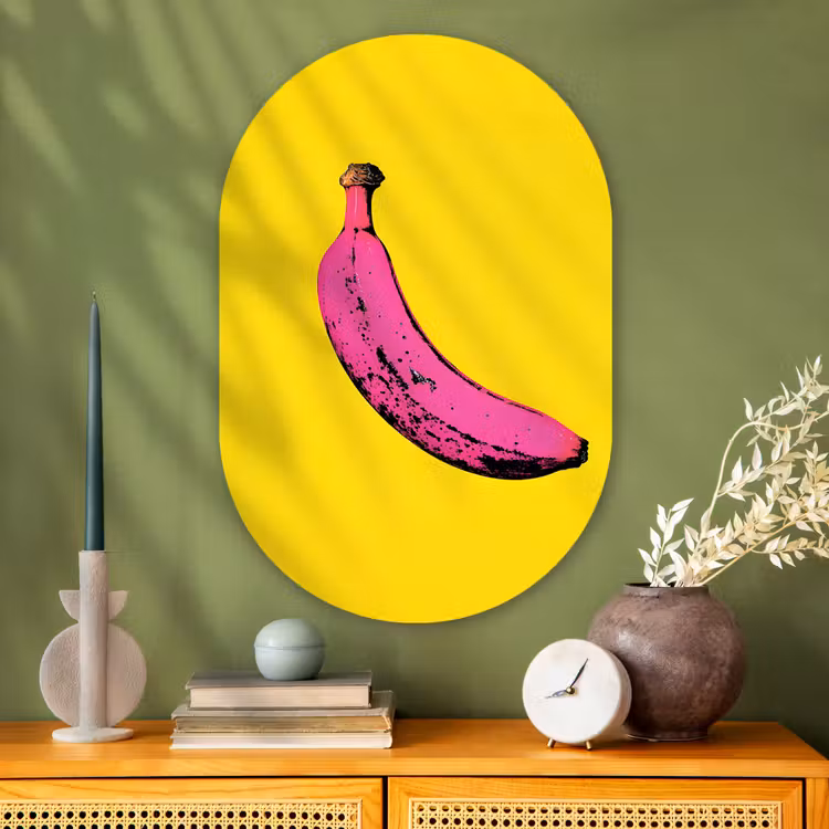 Muurovaal - Glas - Banaan - Grafisch - Geel — 2
