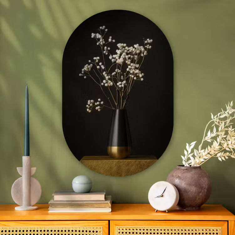 Muurovaal - Glas - Bloembollen - Wit - Vaas - Minimalistisch — 2