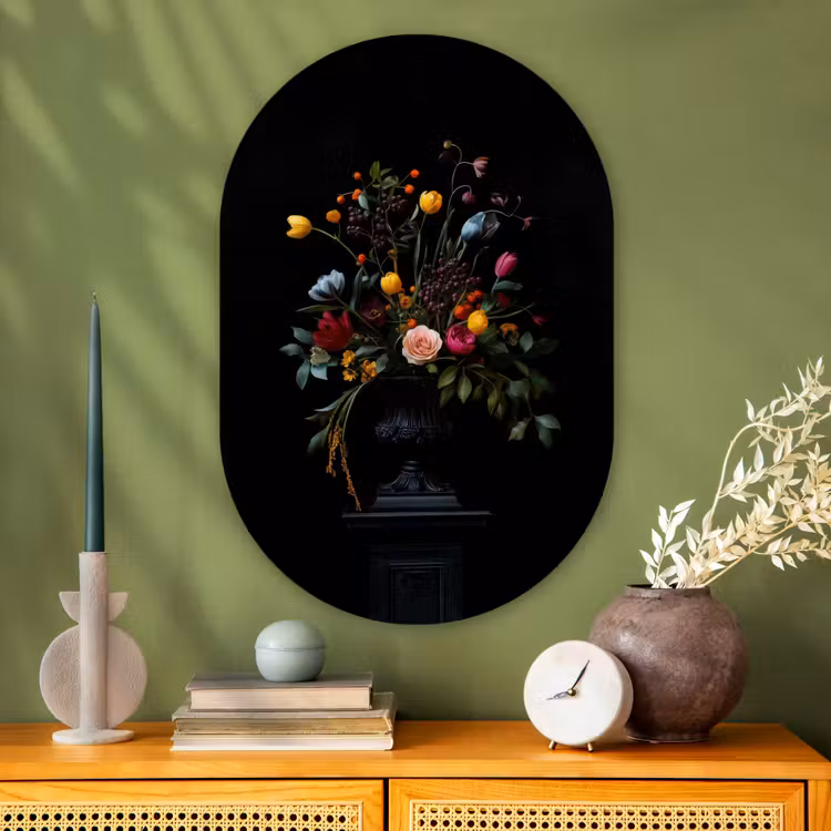 Muurovaal - Glas - Klassiek - Vaas - Boeket - Bloemen — 2
