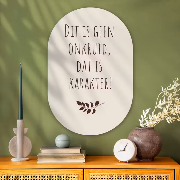 Muurovaal - Glas - Bruin - Minimalistisch - Quote - Zomer — 2