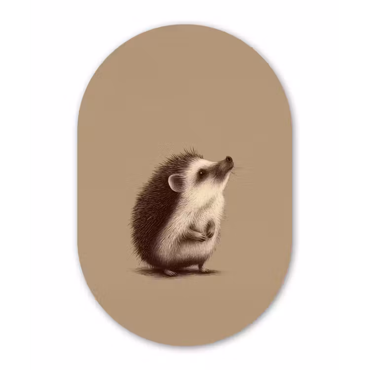 Muurovaal - Glas - Egel - Snuitje - Bruin - Stekels — 1