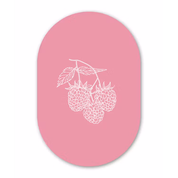 Muurovaal - Glas - Frambozen - Steel - Getekend - Roze — 1
