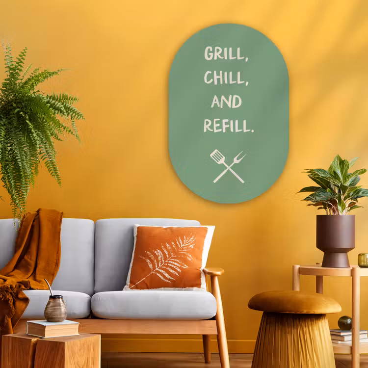 Muurovaal - Glas - Grill - Groen - Zomer - Quote — 3