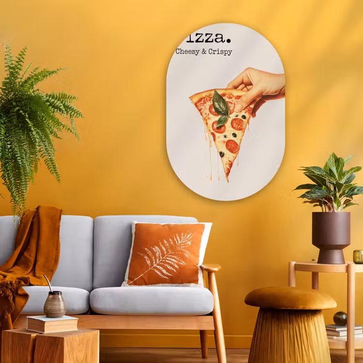 Muurovaal - Glas - Pizza - Kaas - Pepperoni — 3