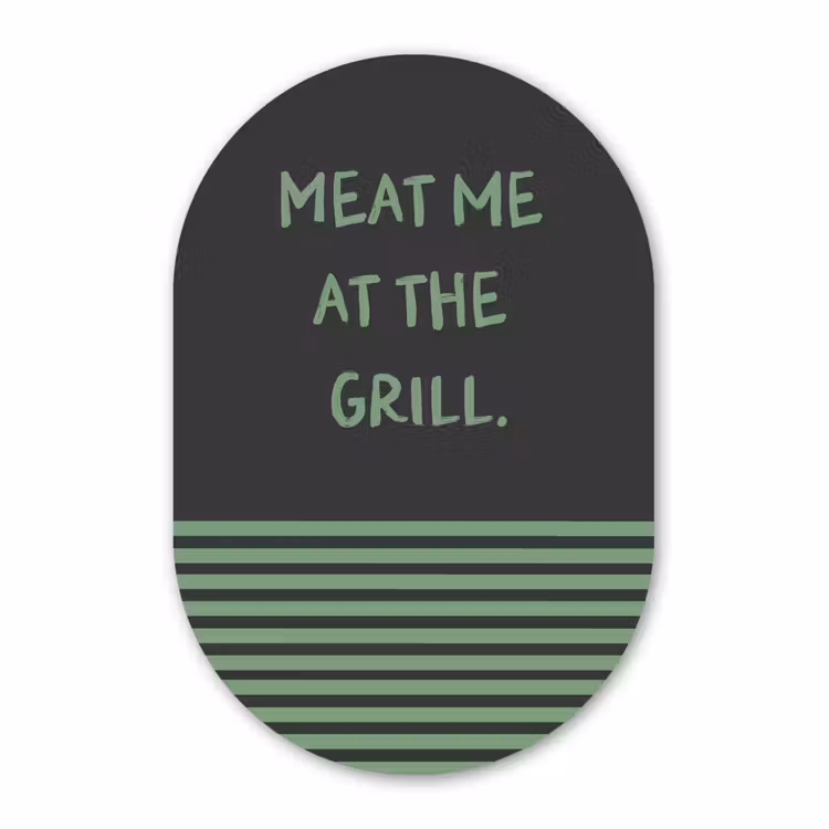 Muurovaal - Glas - Quote - Groen - Grill - Zomer — 1