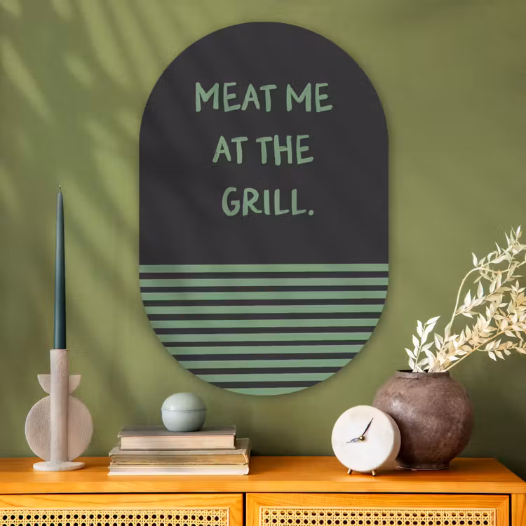 Muurovaal - Glas - Quote - Groen - Grill - Zomer — 2