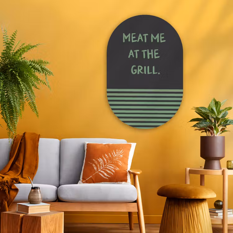 Muurovaal - Glas - Quote - Groen - Grill - Zomer — 3