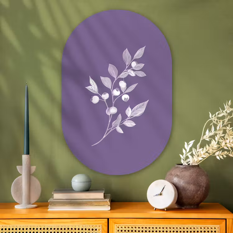 Muurovaal - Glas - Tak - Sierlijk - Bladeren - Minimalistisch — 2