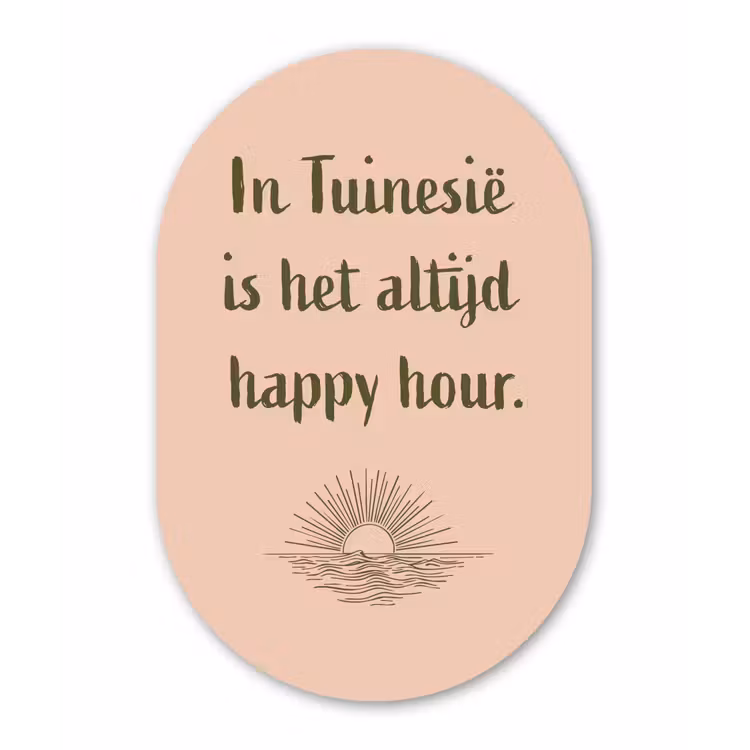 Muurovaal - Glas - Tuin - Roze - Quote - Zon — 1