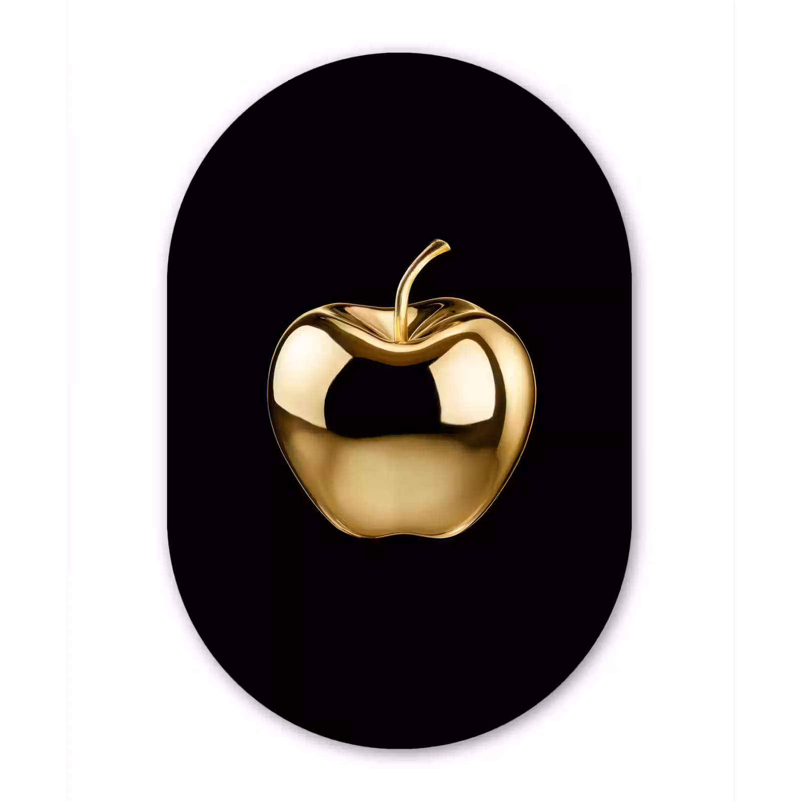 Muurovaal - Glas - Appel - Goud - Chrome - Zwart — 1