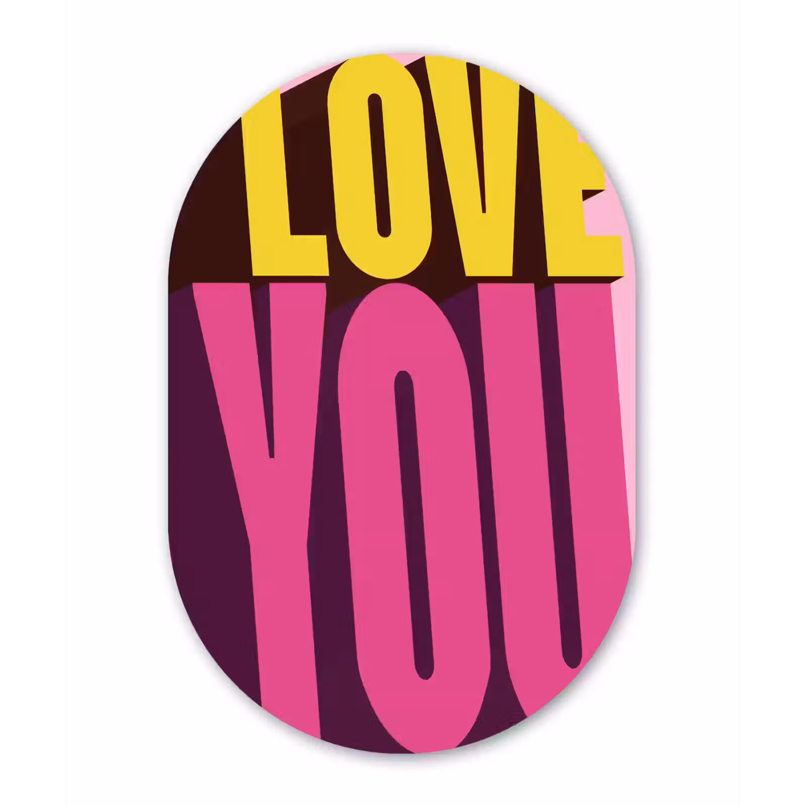 Muurovaal - Glas - Love - Tekst - Roze - Valentijn — 1