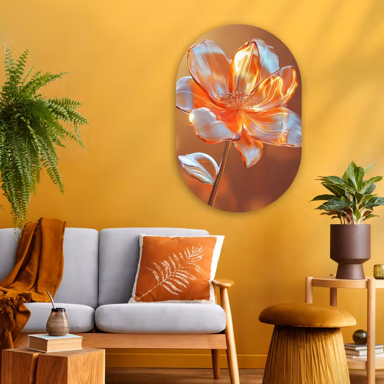 Muurovaal - Glas - Glazen - Bloem - Zonlicht — 3