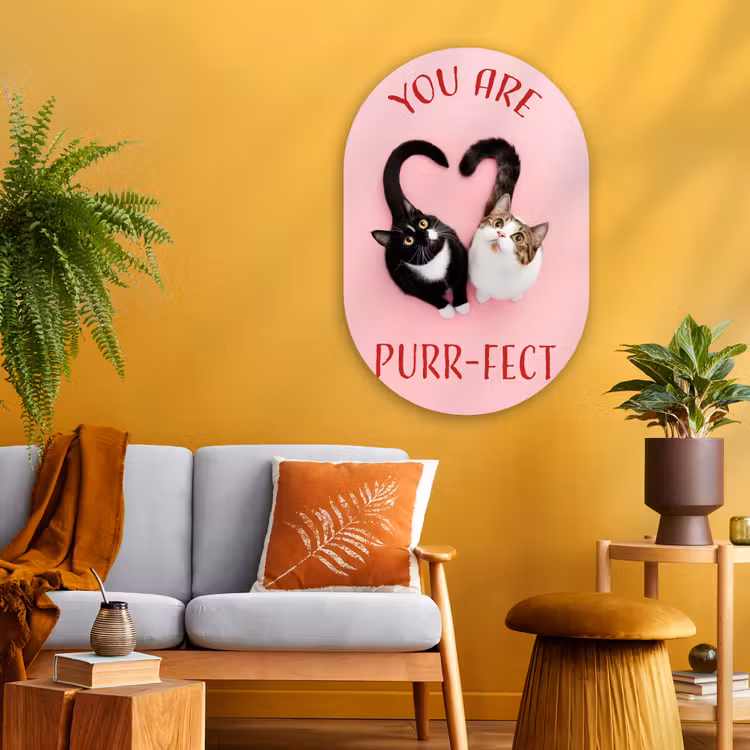 Muurovaal - Glas - Kat - Hart - Tekst - Valentijn — 3