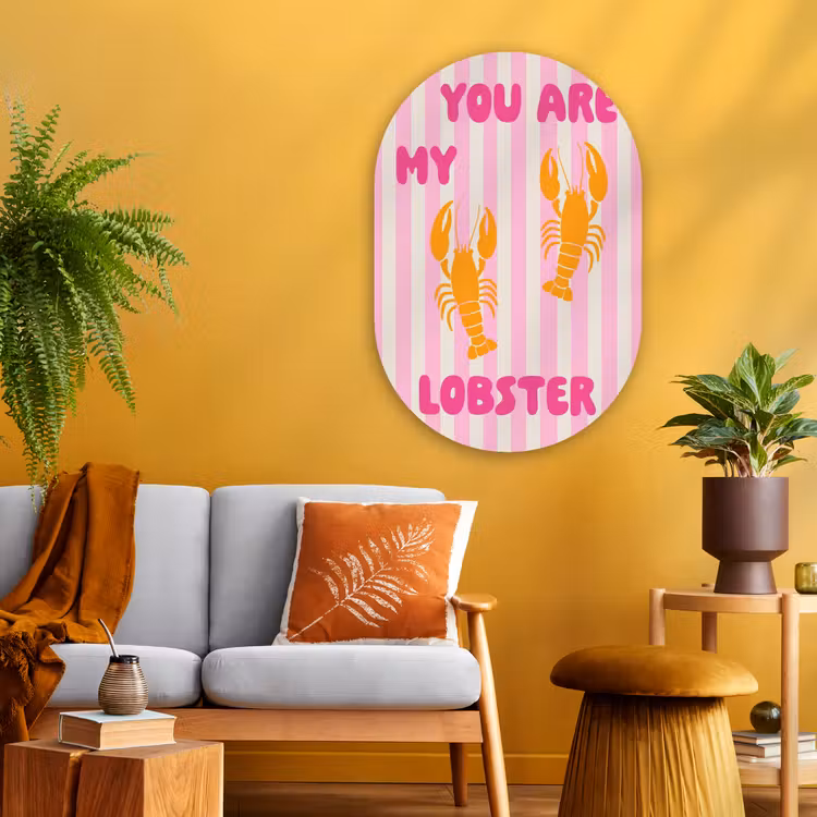 Muurovaal - Glas - Lobster - Love - Valentijn — 3