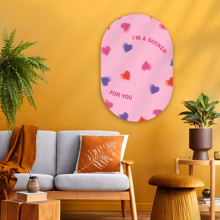 Muurovaal - Glas - Lolly - Valentijn - Illustratie - Snoep — 3