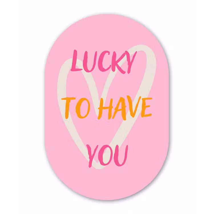Muurovaal - Glas - Lucky - Love - Valentijn - Roze — 1