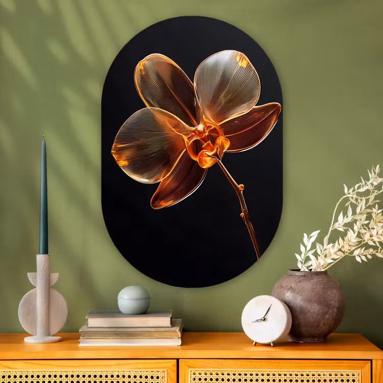 Muurovaal - Glas - Orchidee - Doorzichtig - Bloem — 2