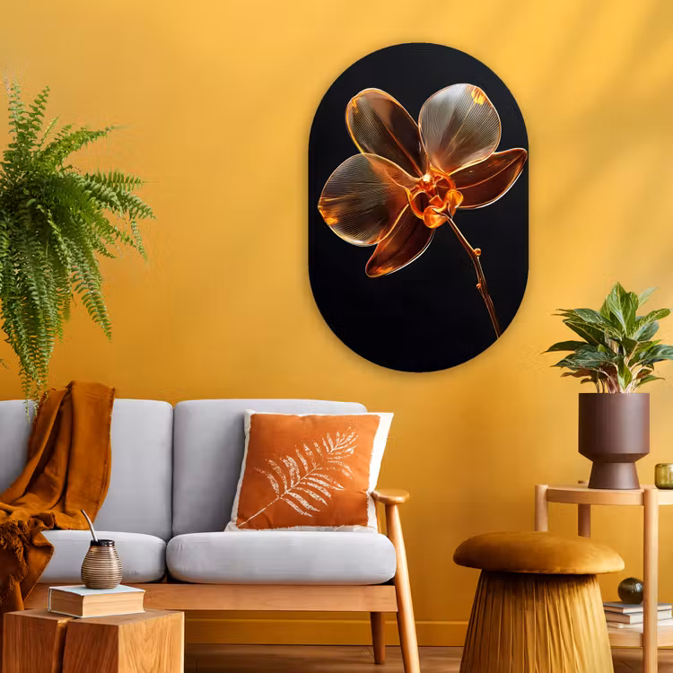 Muurovaal - Glas - Orchidee - Doorzichtig - Bloem — 3
