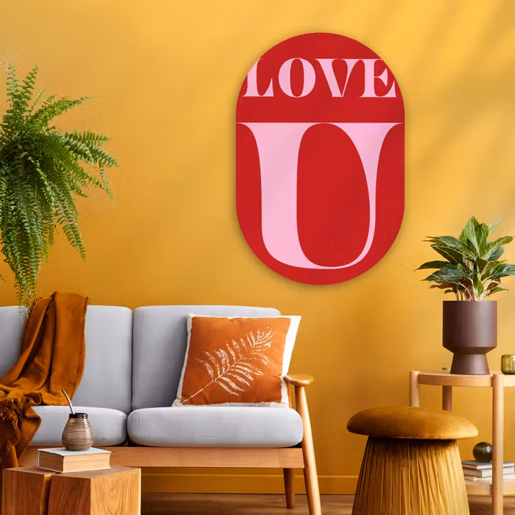 Muurovaal - Glas - Rood - Love - Valentijn - Roze — 3