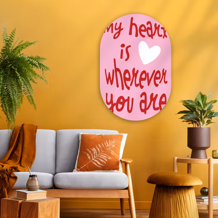 Muurovaal - Glas - Valentijn - Hart - Liefde - Roze — 3