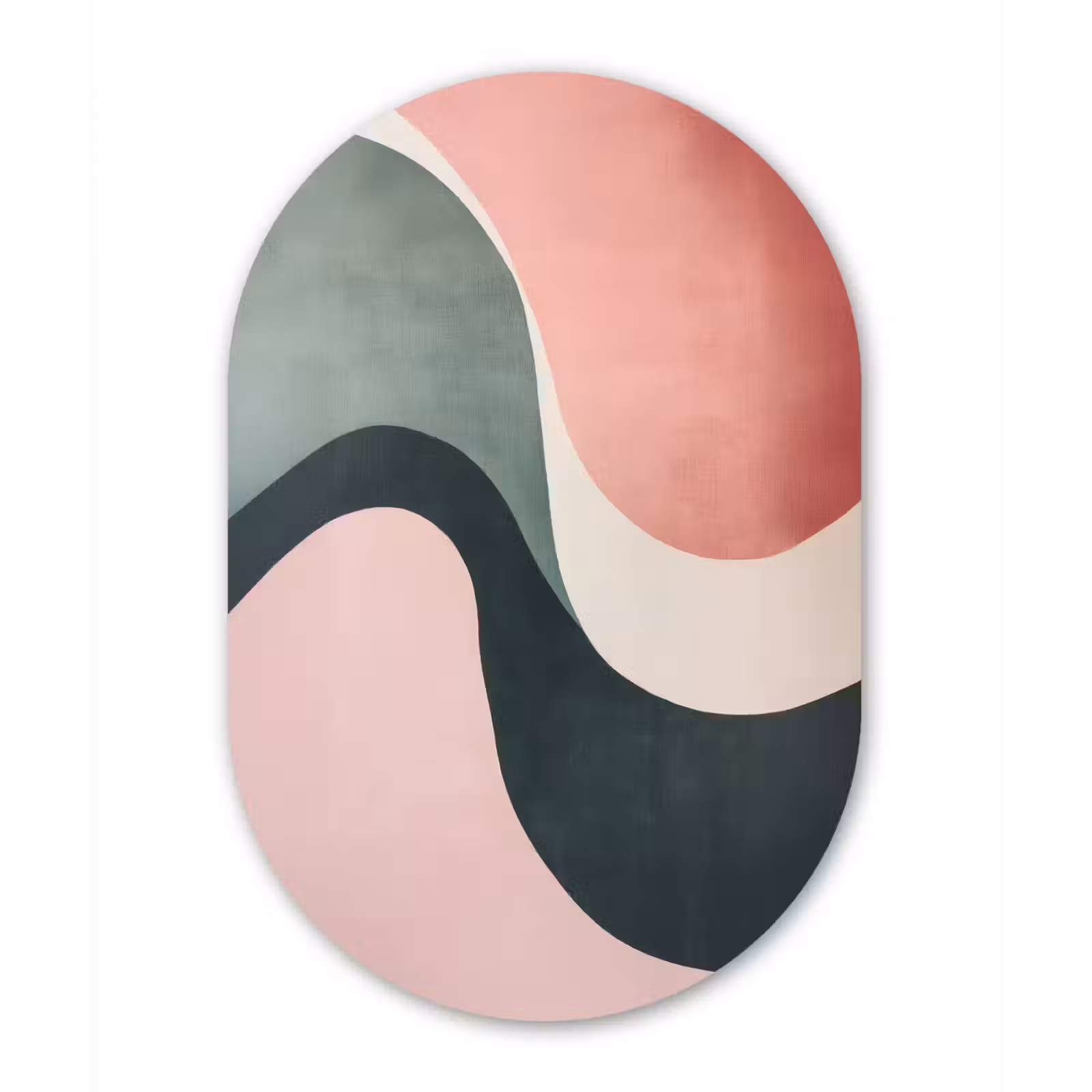 Muurovaal - Glas - Abstract - Golven - Sierlijk - Roze — 1