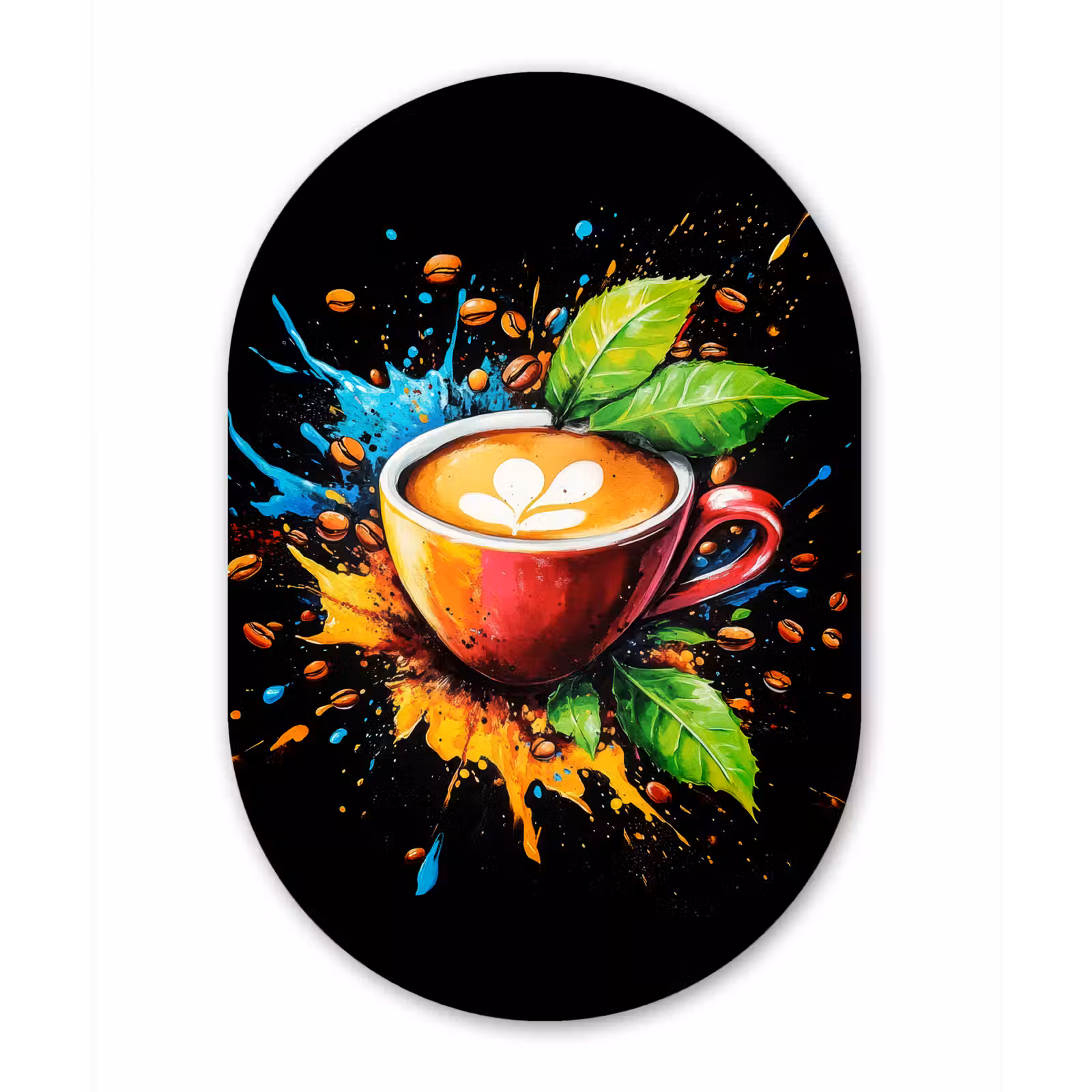 Muurovaal - Glas - Koffie - Graffiti - Drinken - Abstract — 1