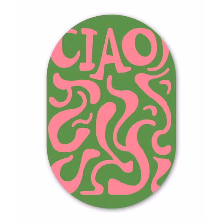 Muurovaal - Glas - Abstract - Roze - Ciao - Vormen — 1