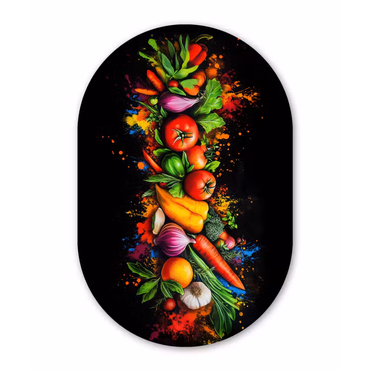 Muurovaal - Glas - Groente - Eten - Kruiden - Graffiti - Koken — 1