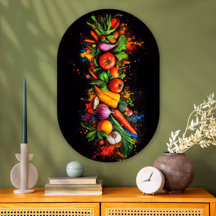 Muurovaal - Glas - Groente - Eten - Kruiden - Graffiti - Koken — 2
