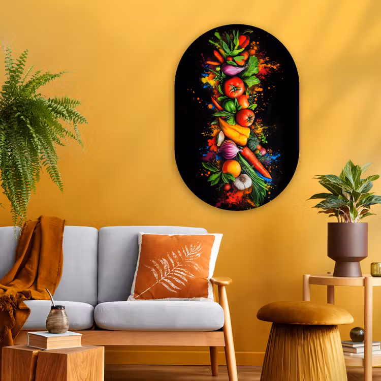 Muurovaal - Glas - Groente - Eten - Kruiden - Graffiti - Koken — 3