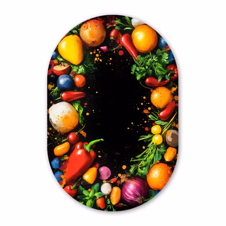 Muurovaal - Glas - Groente - Graffiti - Kleurrijk - Koken - Abstract — 1