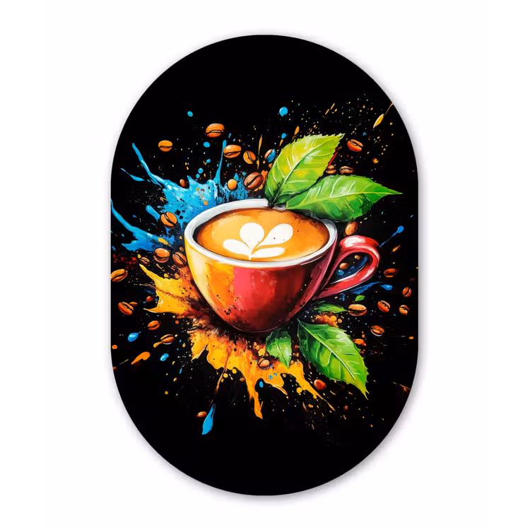 Muurovaal - Glas - Koffie - Graffiti - Drinken - Abstract — 1
