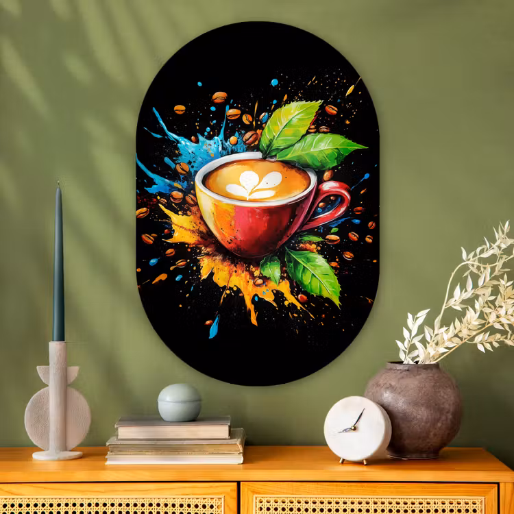 Muurovaal - Glas - Koffie - Graffiti - Drinken - Abstract — 2