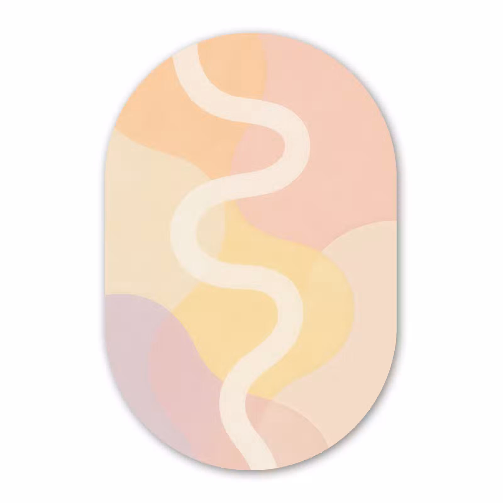 Muurovaal - Glas - Golvende vormen - Abstract - pastel — 1
