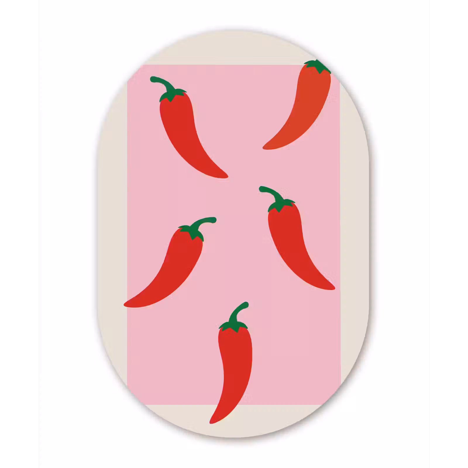 Muurovaal - Glas - Pepers - Rood - Illustratie — 1