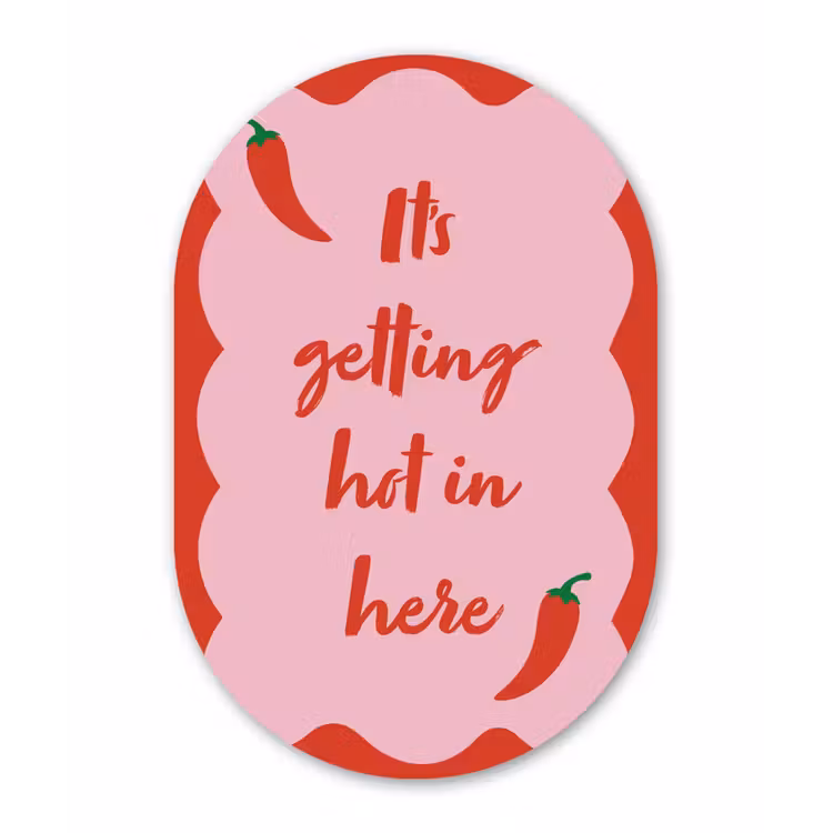 Muurovaal - Glas - Chilipeper - Red - Hot - Quotes — 1