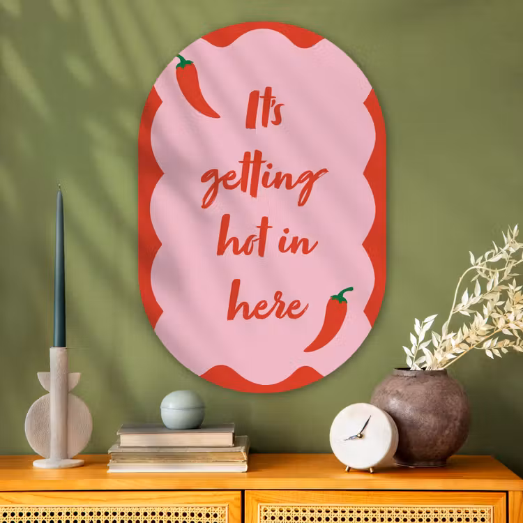 Muurovaal - Glas - Chilipeper - Red - Hot - Quotes — 2