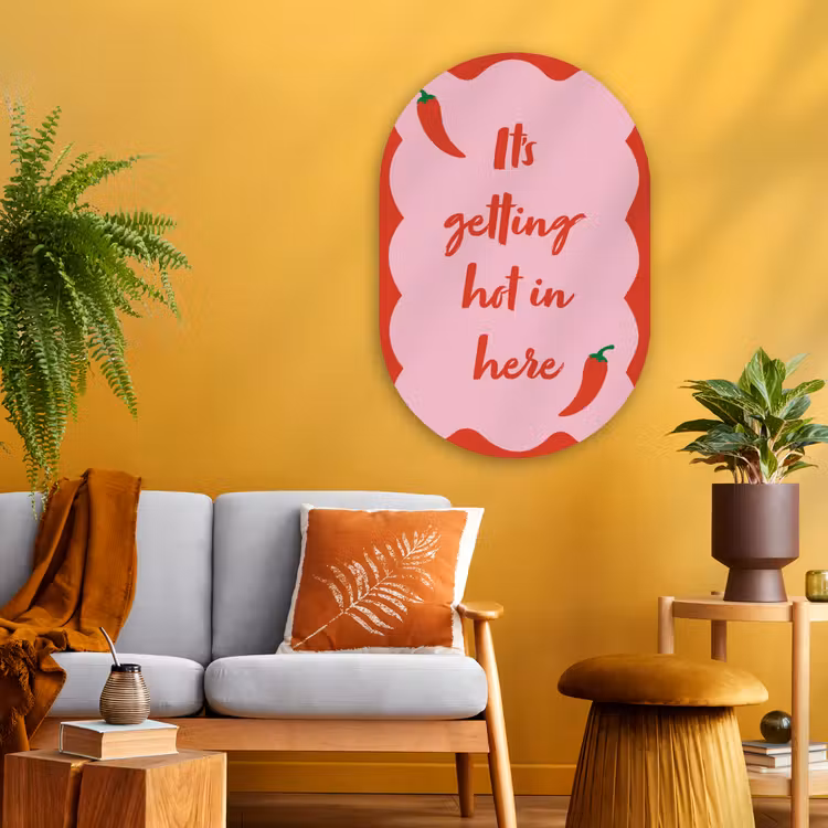Muurovaal - Glas - Chilipeper - Red - Hot - Quotes — 3