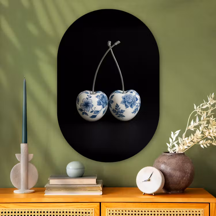 Muurovaal - Glas - Kersen - Delfts blauw - Fruit — 2