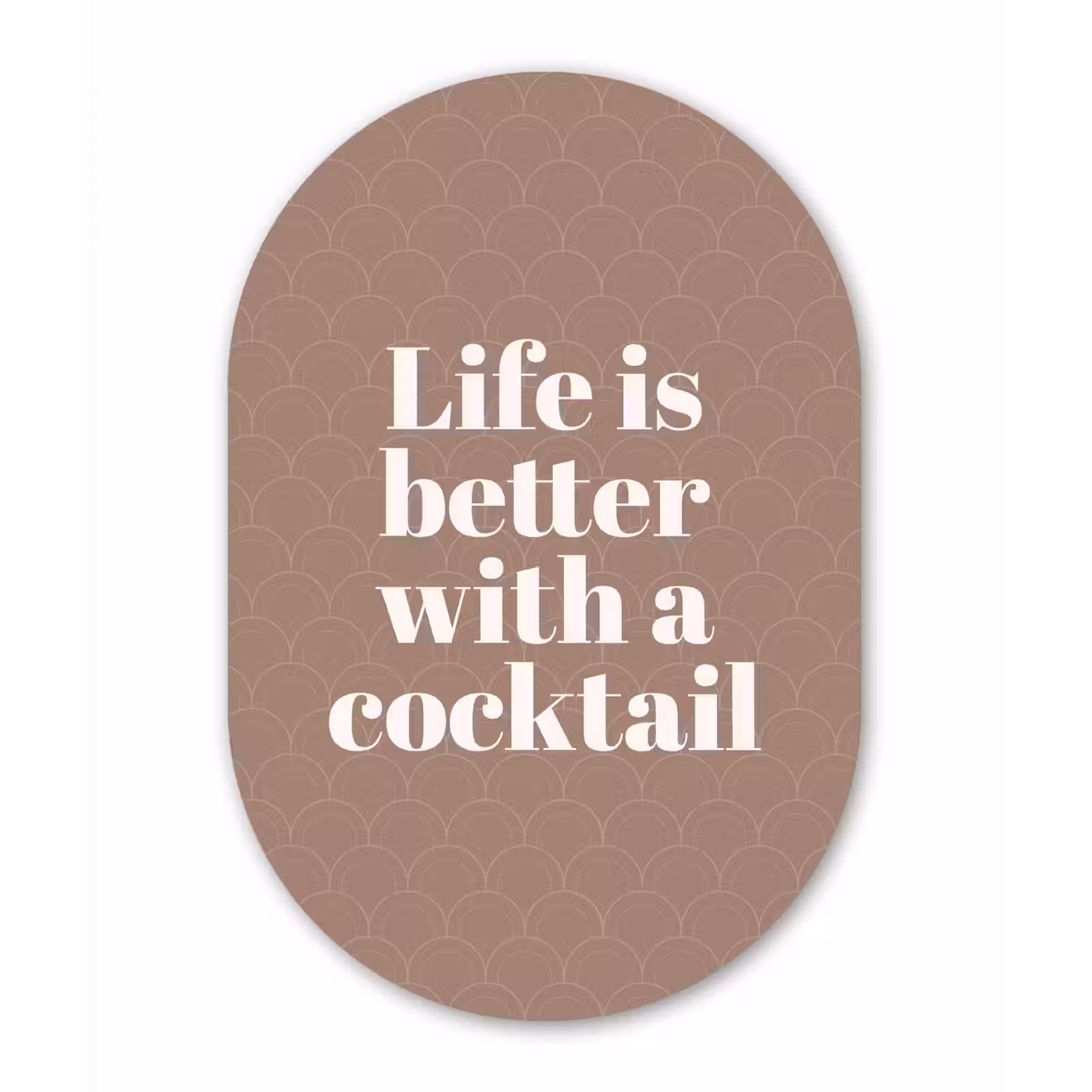 Muurovaal - Glas - Cocktail - Tekst - Patroon - Wit — 1