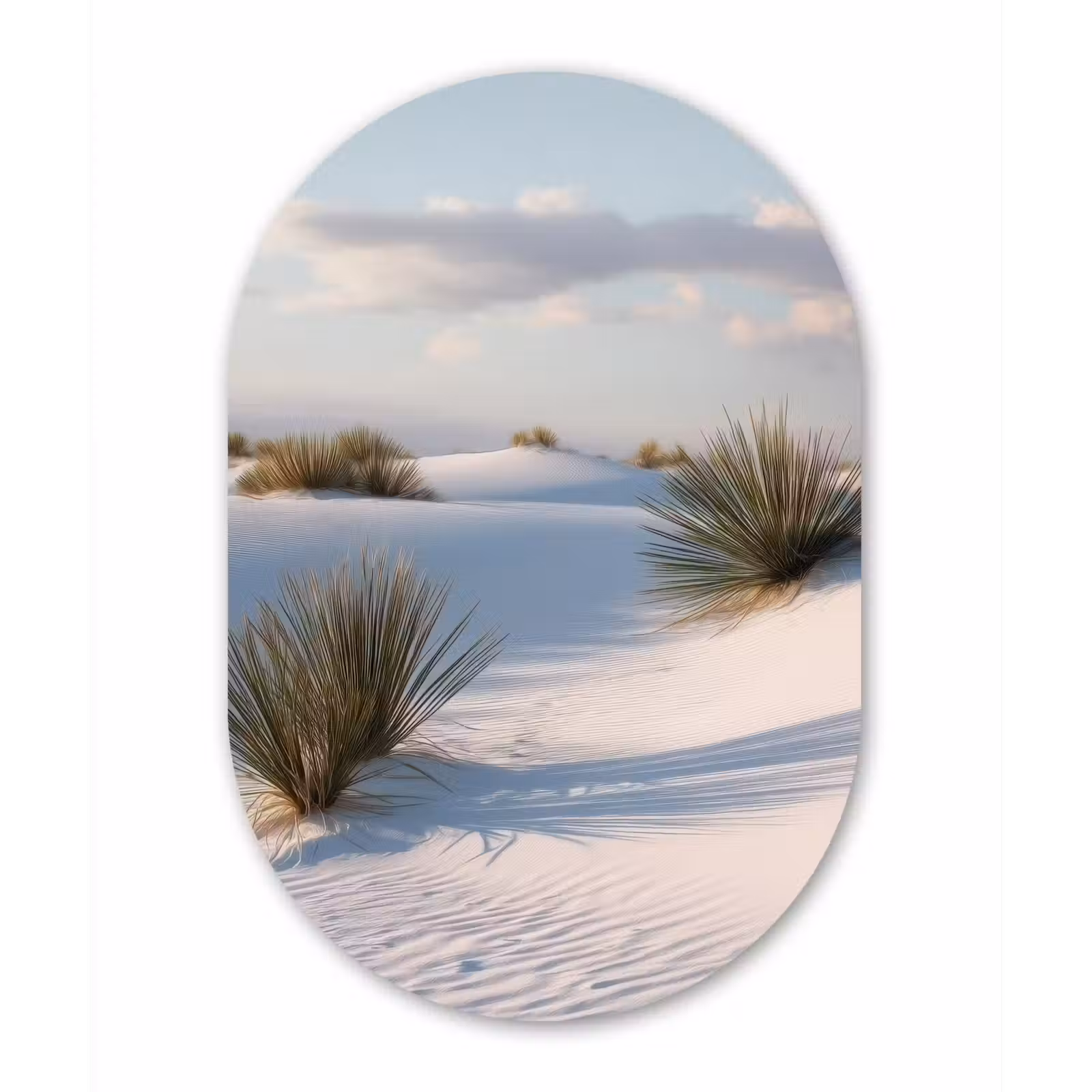 Muurovaal - Glas - Duinen - Gras - Wolken - Beige — 1