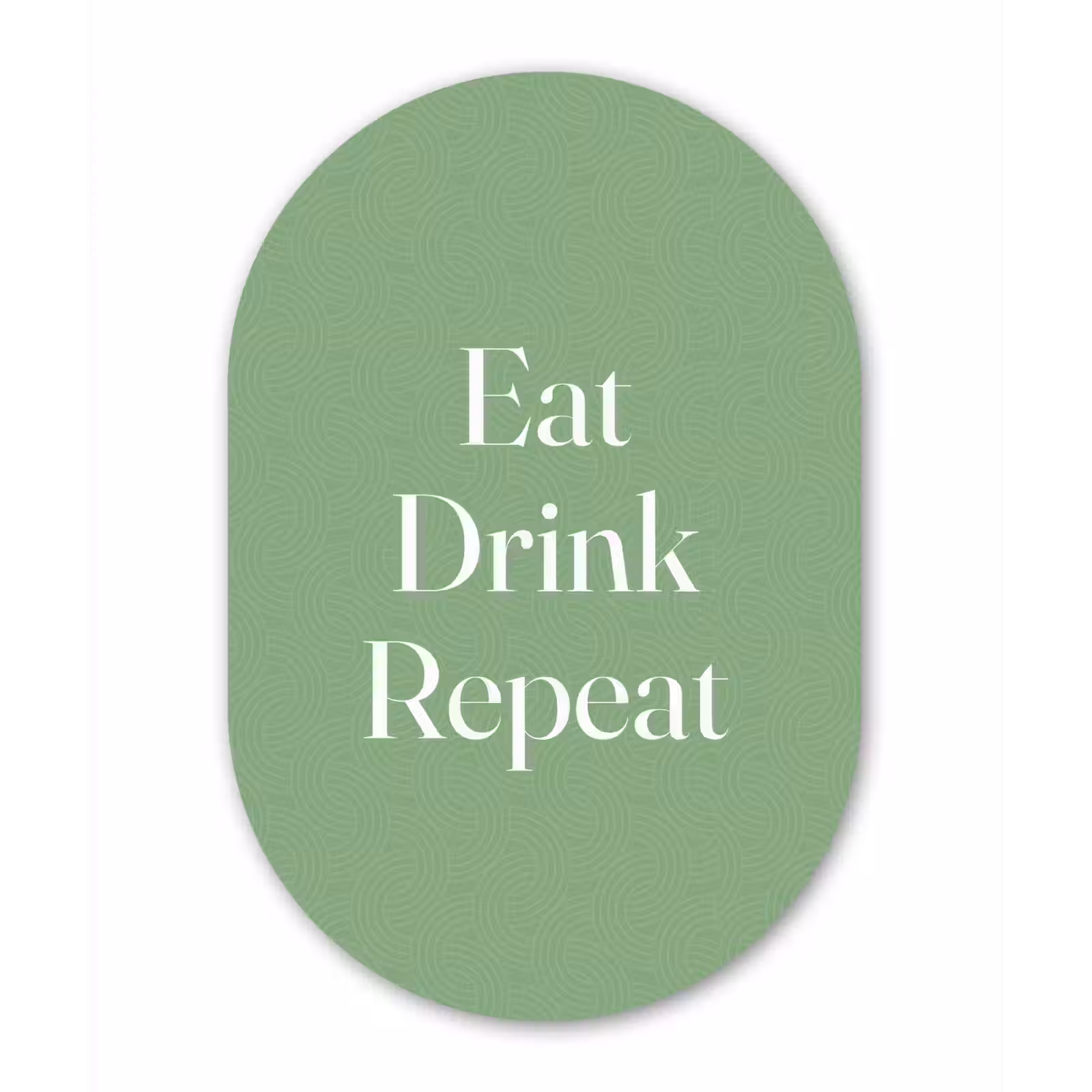Muurovaal - Glas - Eten - Drinken - Tekst - Mintgroen — 1